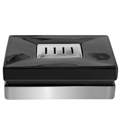 1 Мыльница Spirella Roma, цвет черный с серебряным