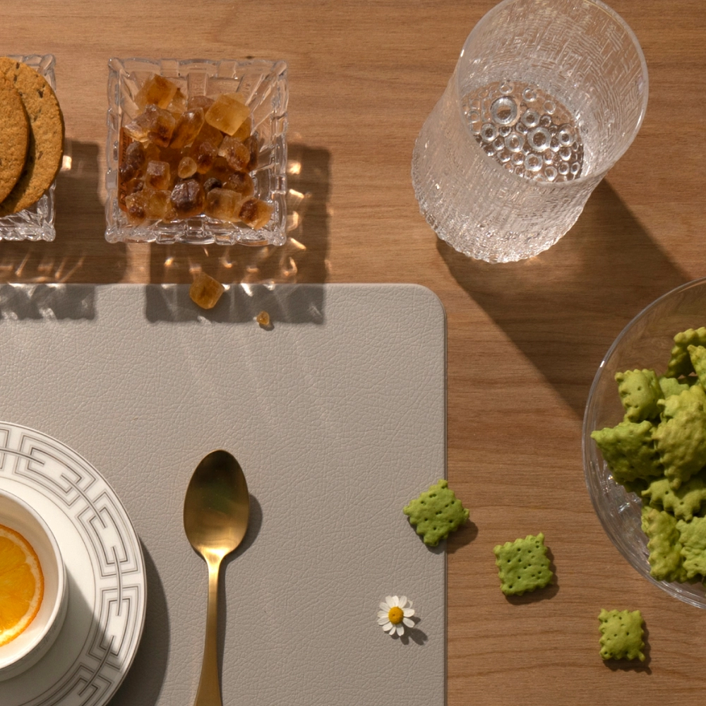 Салфетка сервировочная Zapel Eco Leather light grey фото 5