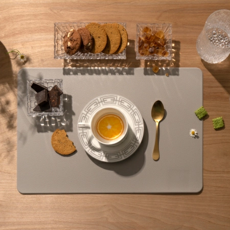 4 Салфетка сервировочная Zapel Eco Leather light grey фото 5