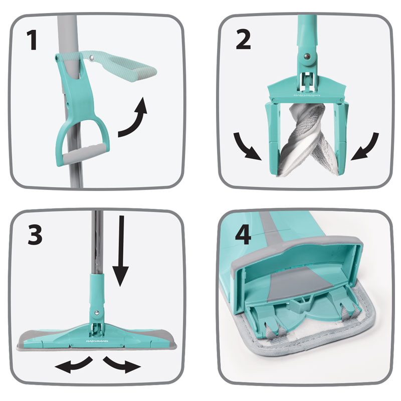 Швабра для мытья полов с отжимом Hausmann Care Clean version 2.0 фото 5